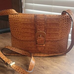 Patricia Nash Cognac Croc Embossed Bag